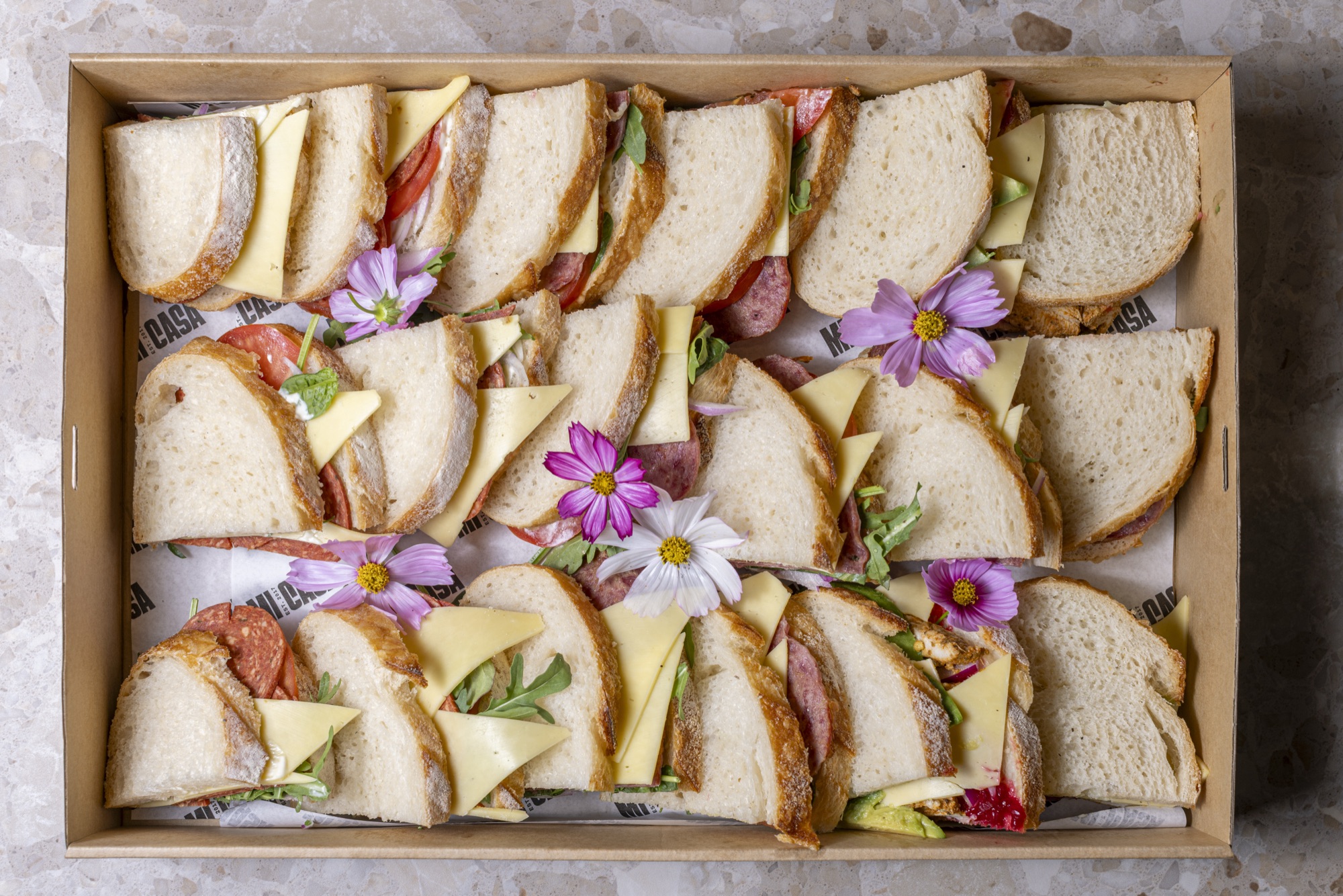 Gourmet Sandwich Box with sourdough sandwiches