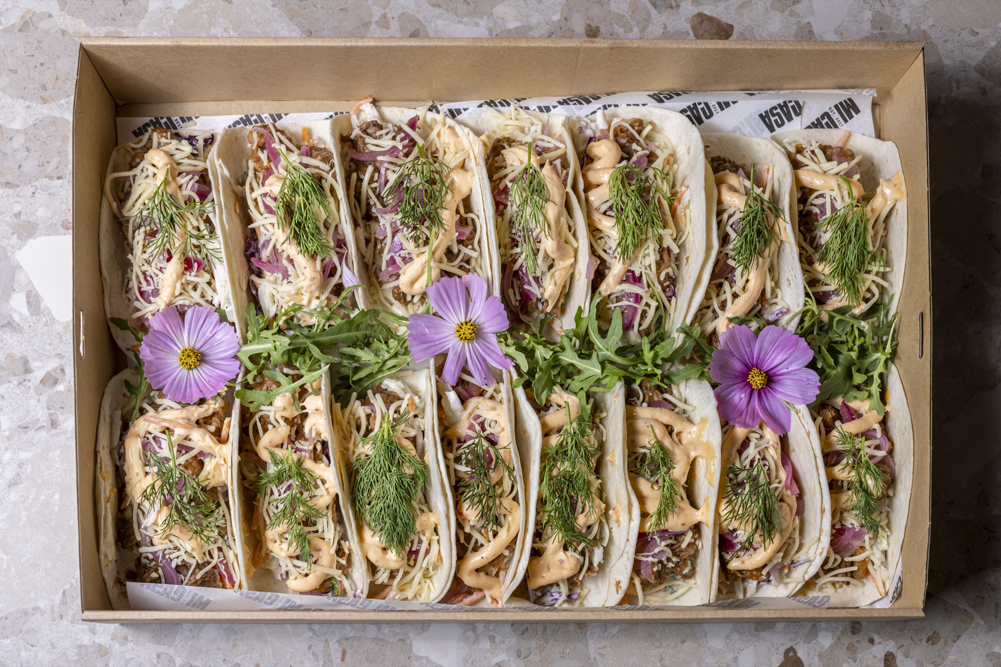 Mixed Taco Box with assorted soft tacos