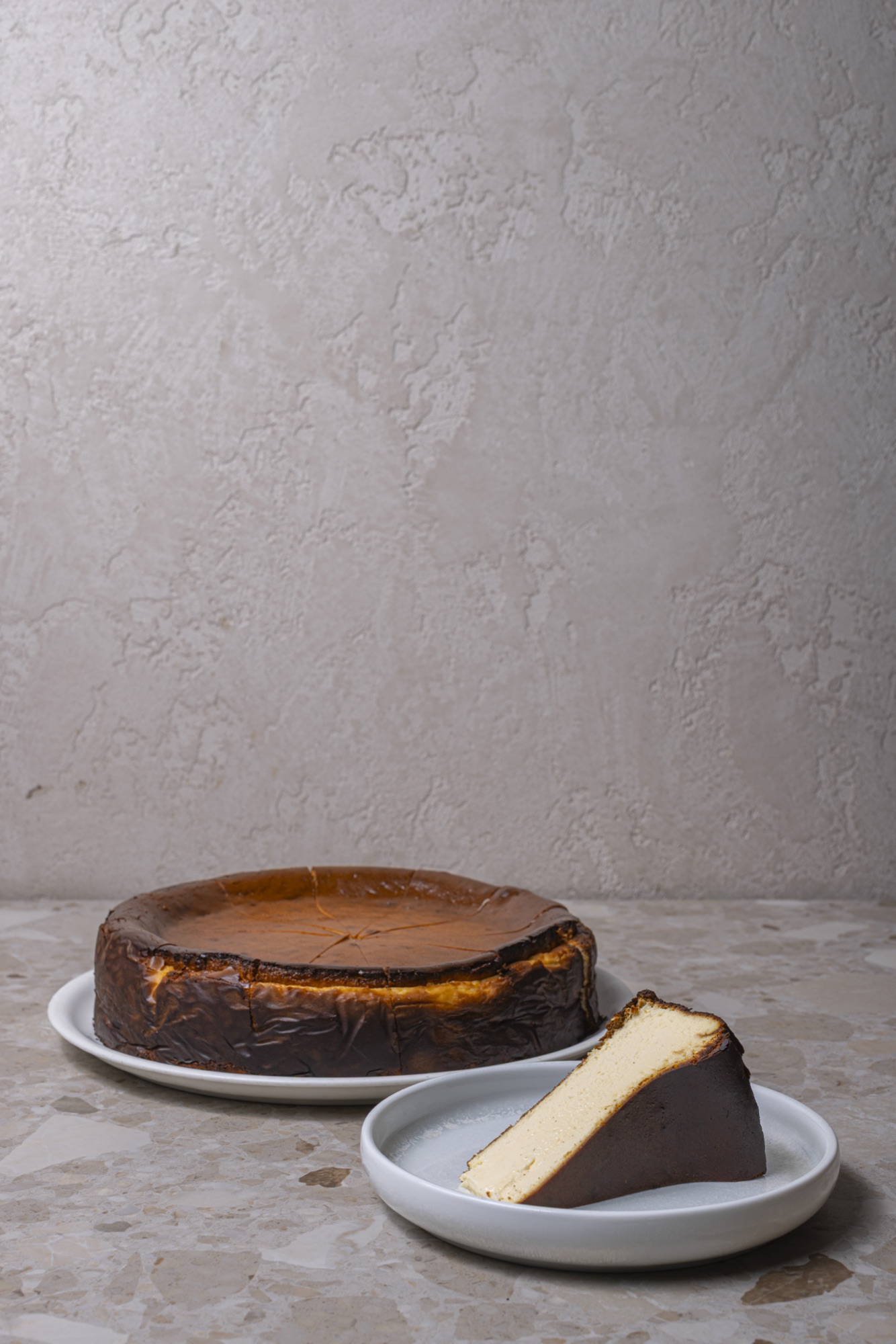 Basque burnt cheesecake with caramelised top